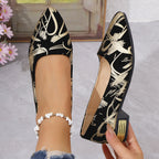 Damen Elegante Ballerinas mit extravaganten Goldakzenten R&B