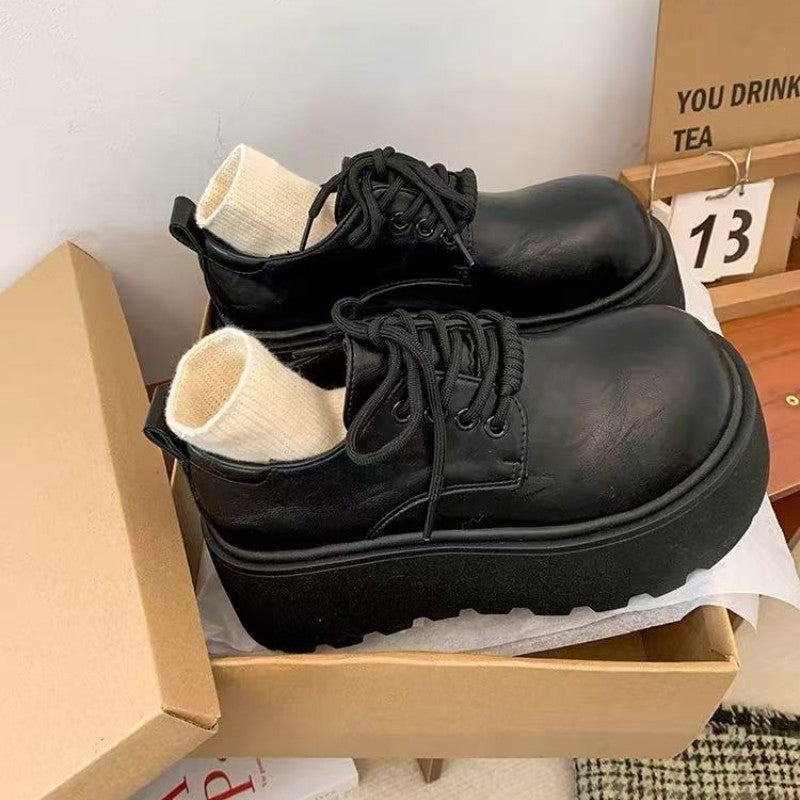 Damen Modische Schnürschuhe mit robustem Plateau und sockenähnlichem Detail R&B