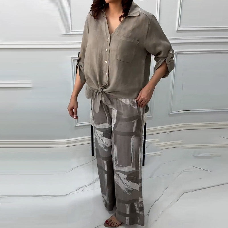 Damen Freizeit-Hose und lässiges Oberteil Set R&B