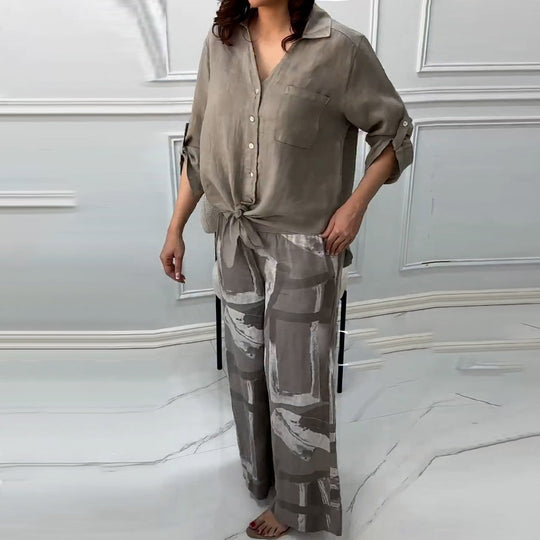Damen Freizeit-Hose und lässiges Oberteil Set R&B