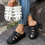 Damen Komfortable Schlüpfsandalen mit verstellbarem Riemen und ergonomischem Fußbett