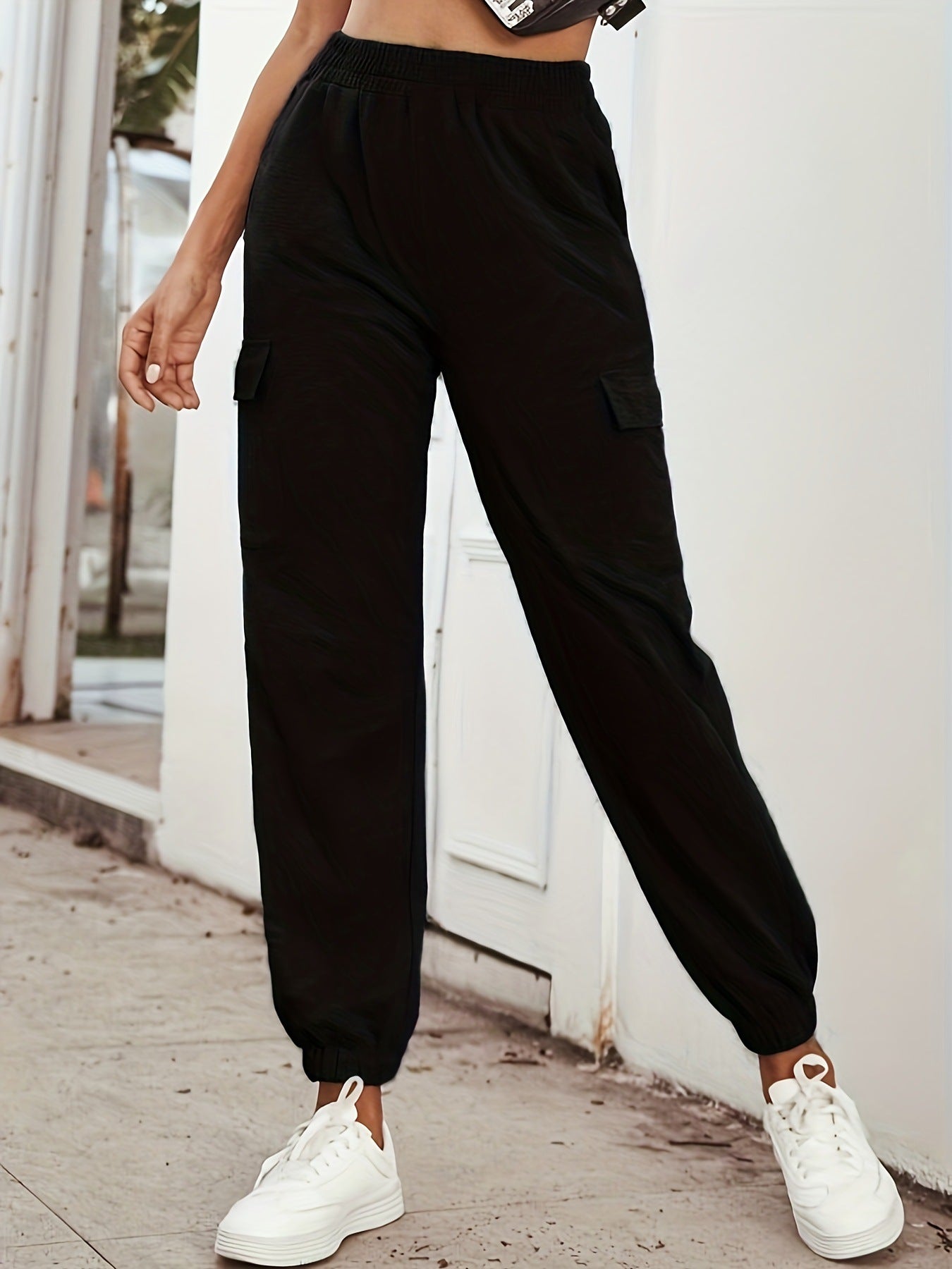 Damen Cargo-Hose mit elastischem Bund und praktischen Taschen R&B