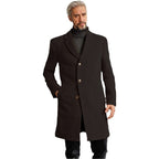 Herren Eleganter Langmantel mit modischen Knöpfen und hochwertigem Stoff R&B