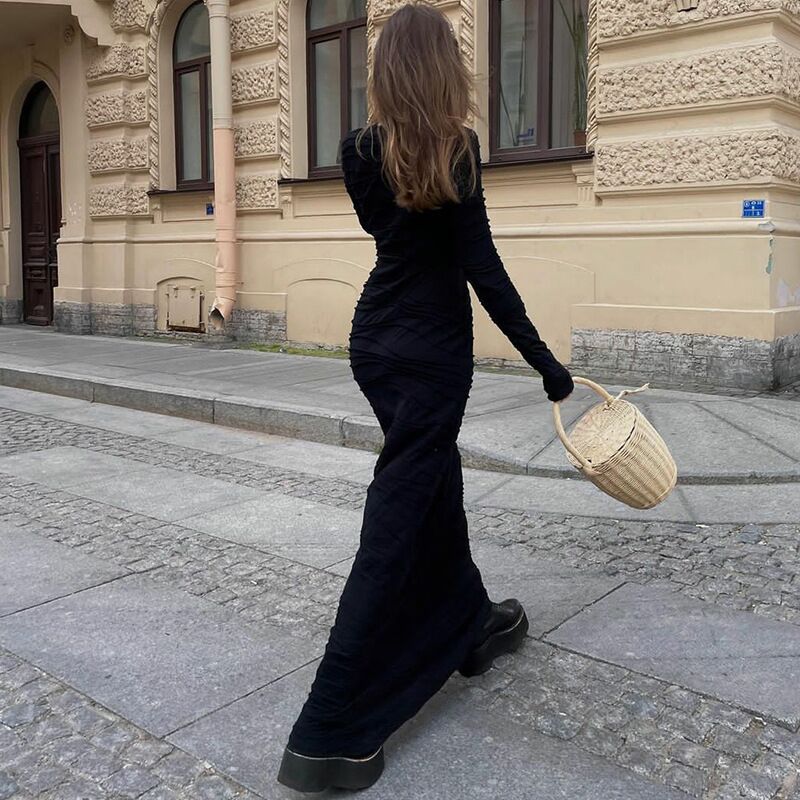 Damen Elegantes Maxikleid mit texturiertem Design R&B