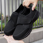 Damen bequeme Slip-On Sneakers mit Klettverschluss