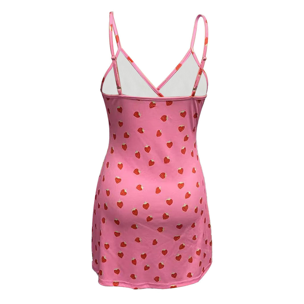 Damen Minikleid mit erfrischendem Erdbeer-Design R&B