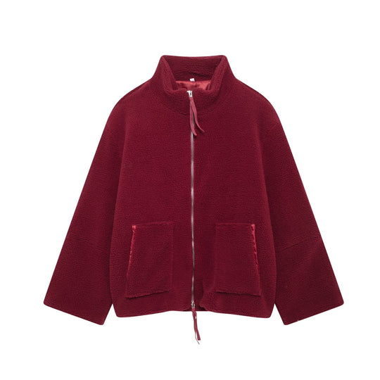 Damen Fleecejacke mit hohem Kragen und praktischen Taschen R&B