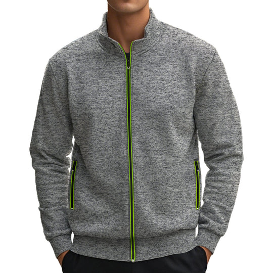 Herren Freizeitjacke mit hohen Kragen und reflektierenden Reißverschlussdetails R&B