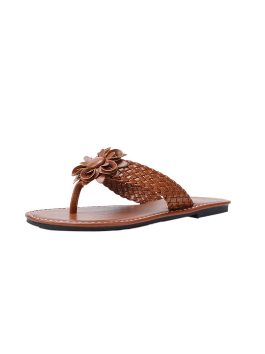 Damen Trendige Zehentrenner-Sandalen mit floralen Akzenten R&B