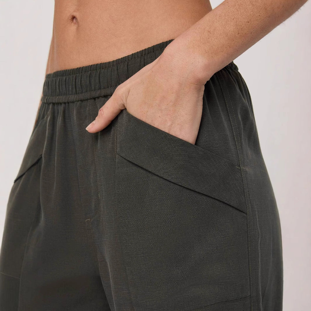 Damen lässige Freizeithose mit seitlichen Taschen R&B