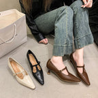 Damen Ballerinas mit elegantem Riemchen und spitzem Zehenbereich