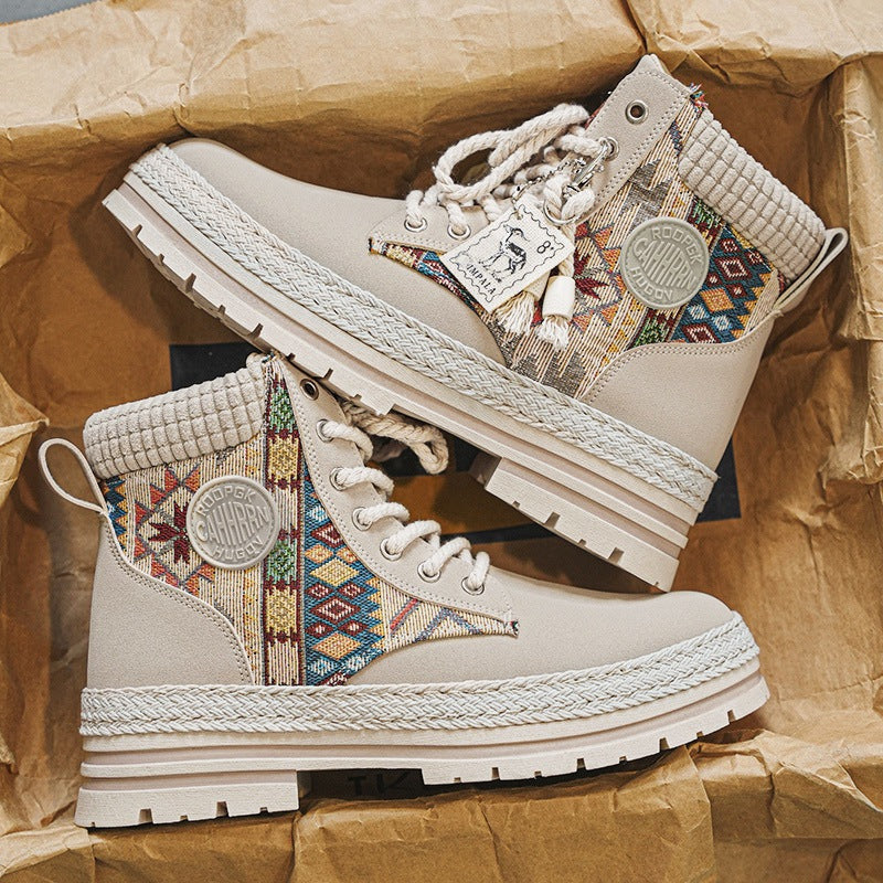 Damen Hochwertige Winterschuhe mit modischem Ethno-Design und robustem Profil R&B