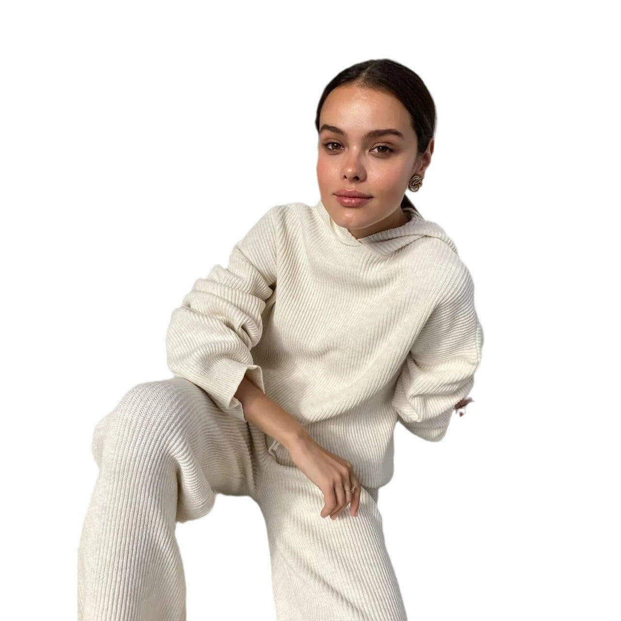 Damen bequemer Kapuzenpullover mit passender Jogginghose R&B