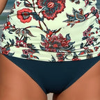 Damen Tankini-Set mit floralen Akzenten und unterstützendem Schnitt