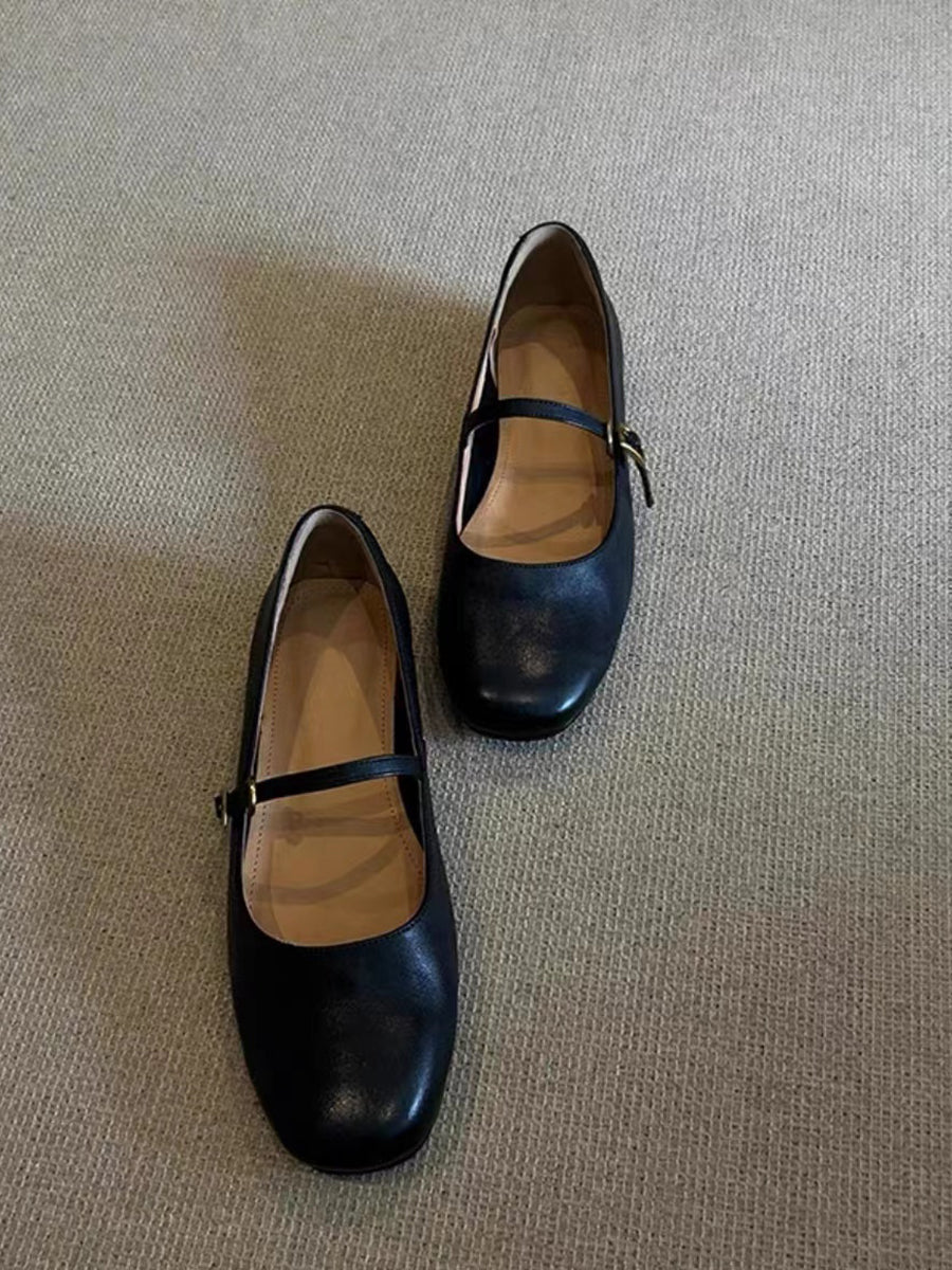 Damen elegante Mary Jane Ballerinas mit praktischer Schnallenverzierung R&B