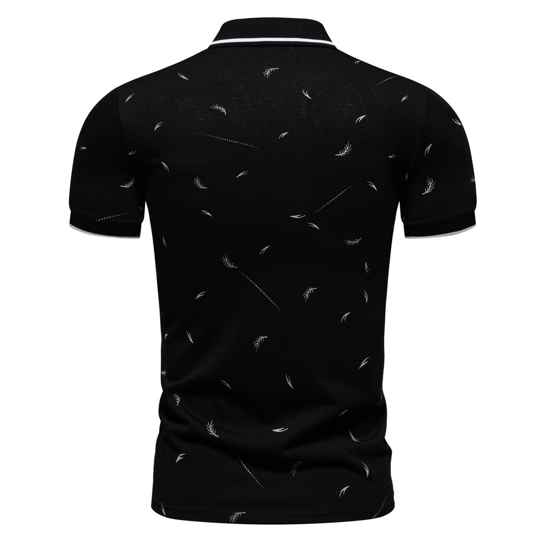 Herren Poloshirt mit modernem Druck und hochwertigem Baumwollmaterial R&B