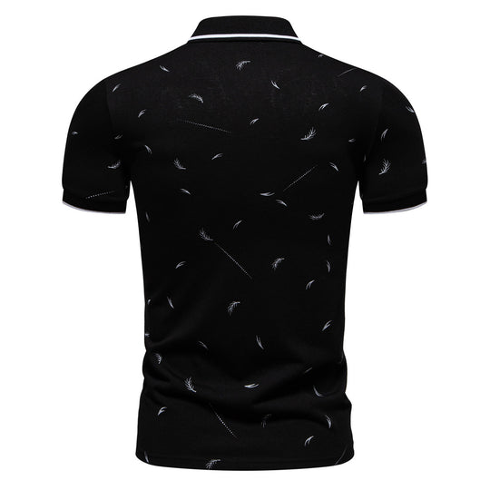 Herren Poloshirt mit modernem Druck und hochwertigem Baumwollmaterial R&B