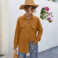 Damen Komfortable Overshirtjacke mit aufgesetzten Taschen und Knopfleiste R&B