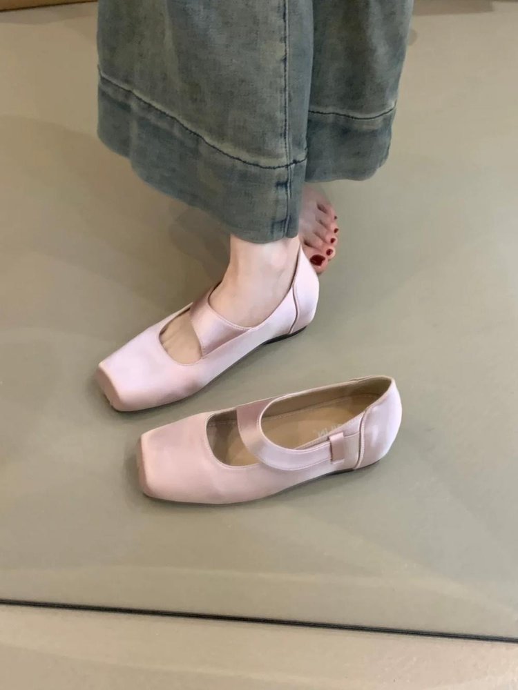 Damen elegante Ballerinas mit verstellbarem Riemen und bequemem Fußbett R&B