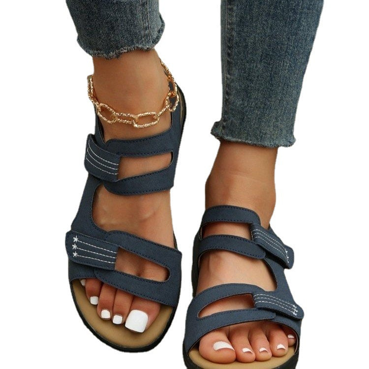 Damen Komfortable Sandalen mit verstellbaren Klettverschlüssen und anatomischem Fußbett R&B