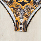 Damen Einteiler Badeanzug mit Rüschendetails und auffälligem Tiermotiv R&B