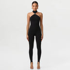 Damen Sportlicher Einteiler mit elegantem Kragen und dezenten Cut-Outs R&B