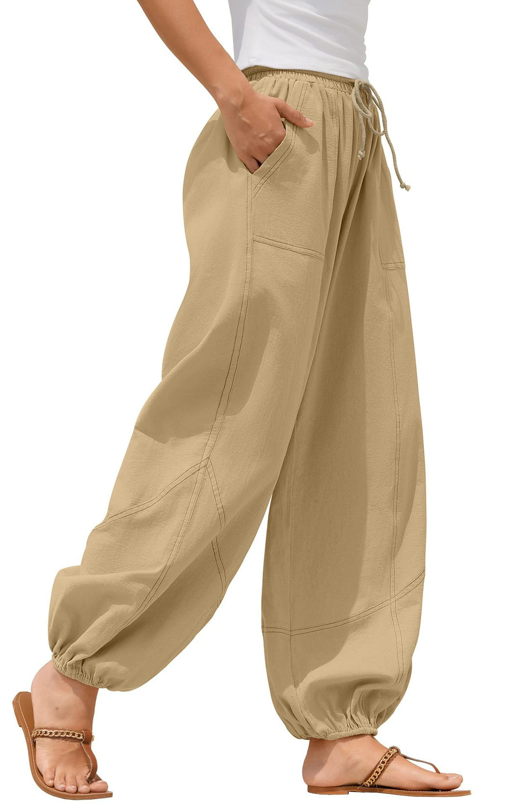 Damen Lässige Weitbein-Hose mit praktischen Taschen R&B