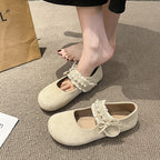 Damen Ballerina mit elegantem Schleifenverzierung und hochwertiger Plüschoberfläche R&B