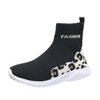 Damen modische Sockensneaker mit animalischem Muster und elastischem Obermaterial R&B