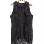 Damen elegantes Spitzenkleid mit Rüschendetails R&B