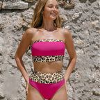 Damen Hochgeschnittenes Tiermuster Bikini-Set R&B