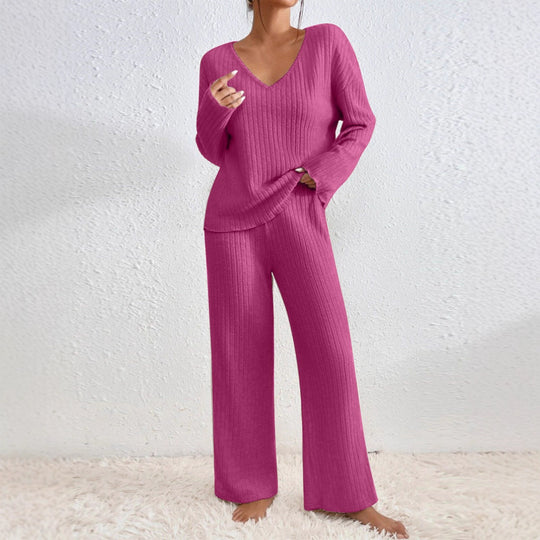 Damen Lässiges Strick-Loungewear-Set R&B