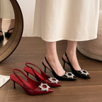 Damen Slingback-Pumps mit funkelndem Strass-Akzent R&B
