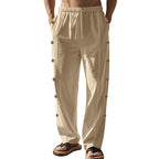 Herren Bequeme Freizeithose mit Knopfdetails und elastischem Bund R&B