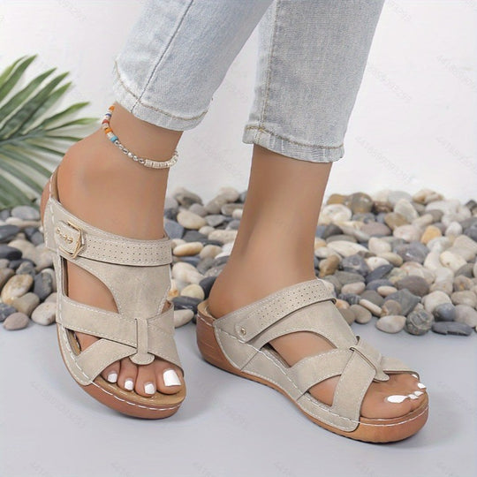 Damen komfortable Sandalen mit verstellbarem Riemendesign und anatomischem Fußbett R&B