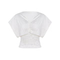 Damen elegantes Oberteil mit Spitze und Raffung R&B