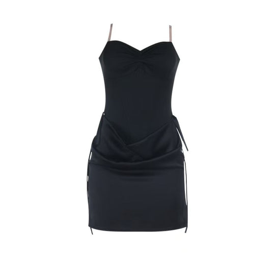 Damen Sexy Minikleid mit tailliertem Oberteil und eleganter Drapierung R&B