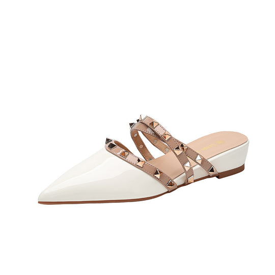 Damen elegante Slingback-Pantoletten mit modischen Nieten R&B