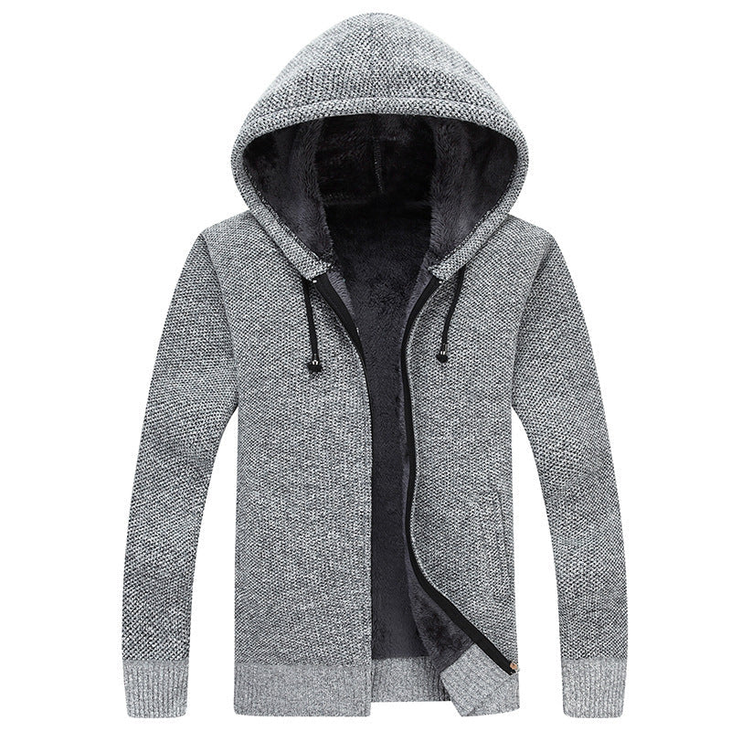 Herren bequeme Fleece-Jacke mit Kapuze und weichem Innenfutter R&B