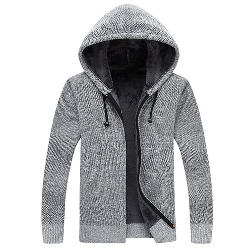 Herren bequeme Fleece-Jacke mit Kapuze und weichem Innenfutter R&B