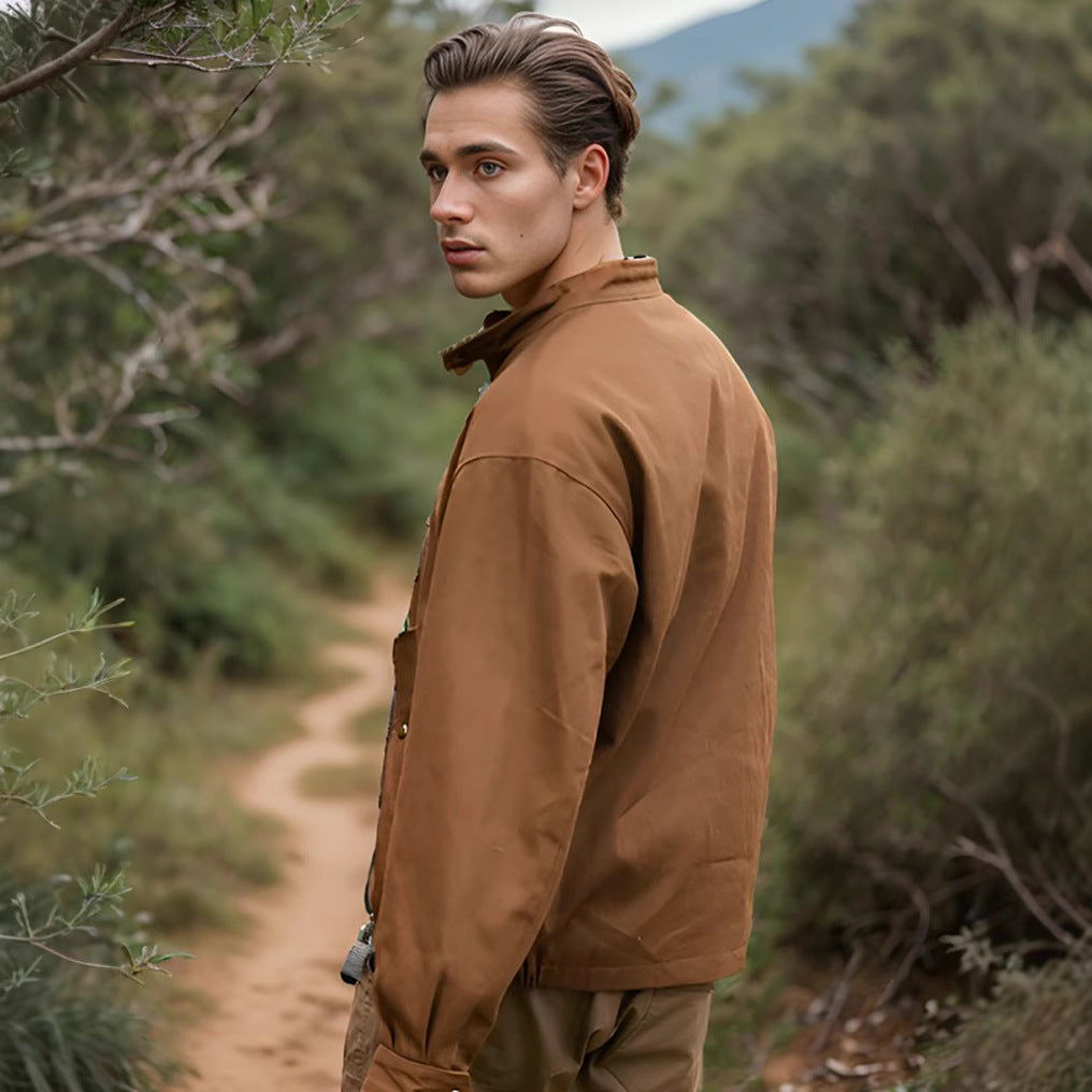 Herren lässige Outdoor-Jacke mit praktischen Taschen und atmungsaktivem Innenfutter R&B
