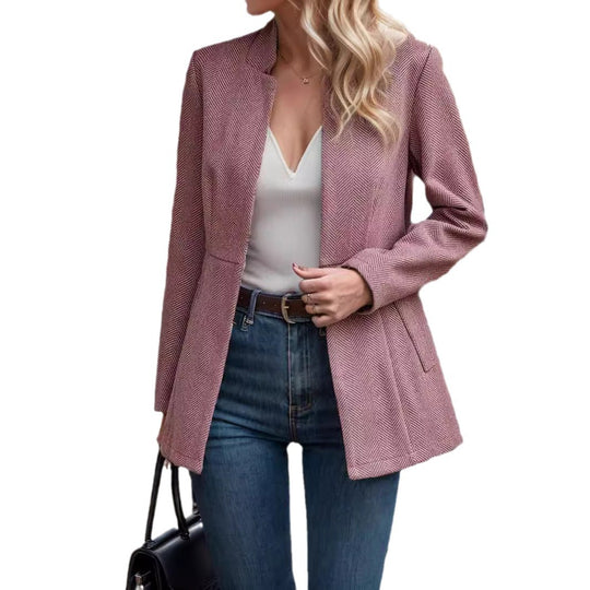 Damen Blazer mit elegantem Fischgratmuster und zeitlosem Schnitt R&B