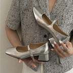 Damen Ballerinas mit glänzender Schnalle R&B