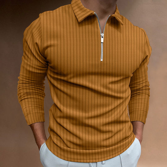 Herren modischer Poloshirt mit Reißverschluss R&B