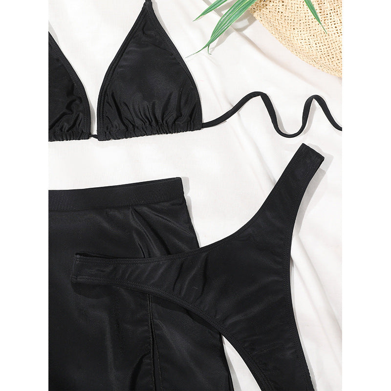 Damen Bikini-Set mit sexy Triangel-Oberteil und modischem Rock R&B