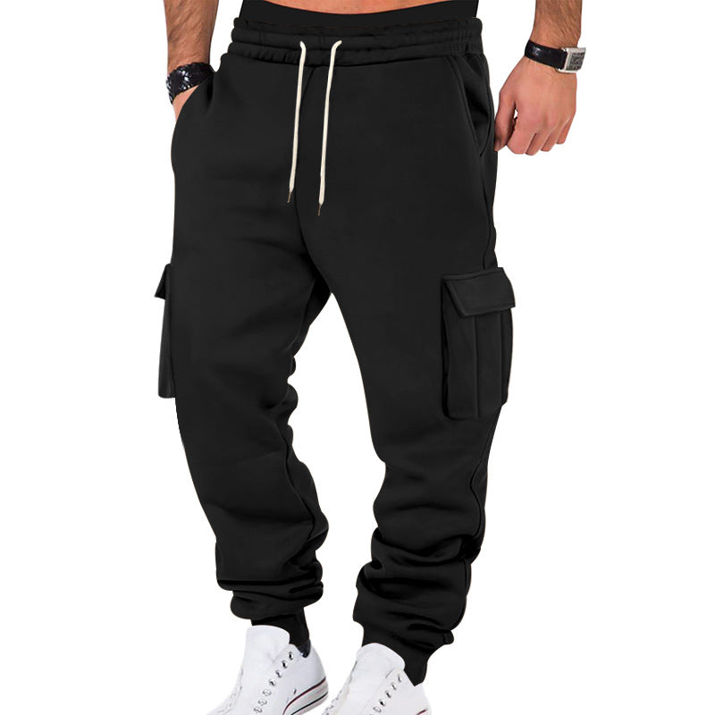 Herren nan Cargo-Jogginghose mit Kordelzug, seitlichen Taschen und elastischen Bündchen R&B