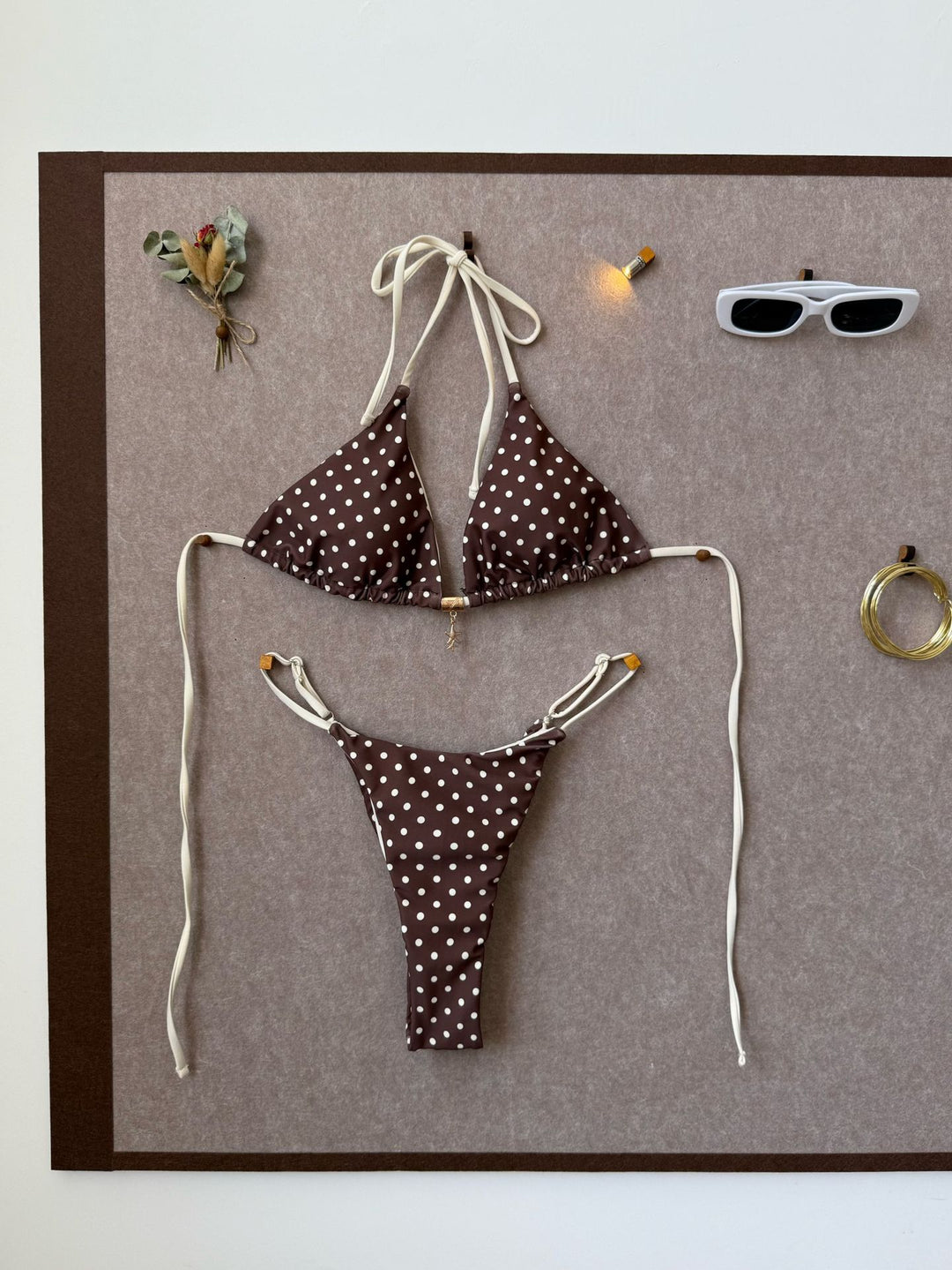 Damen Triangel-Bikini mit verspieltem Punkte-Design R&B