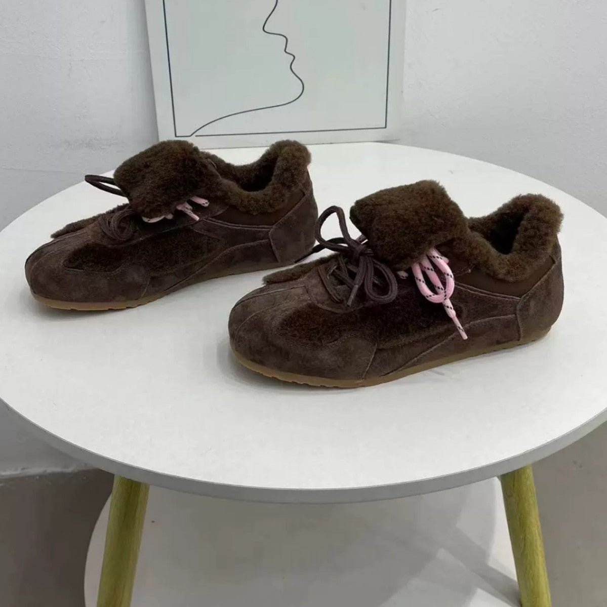 Damen Sportliche Fleece-Sneaker mit weichem Innenfutter und rutschfester Sohle R&B