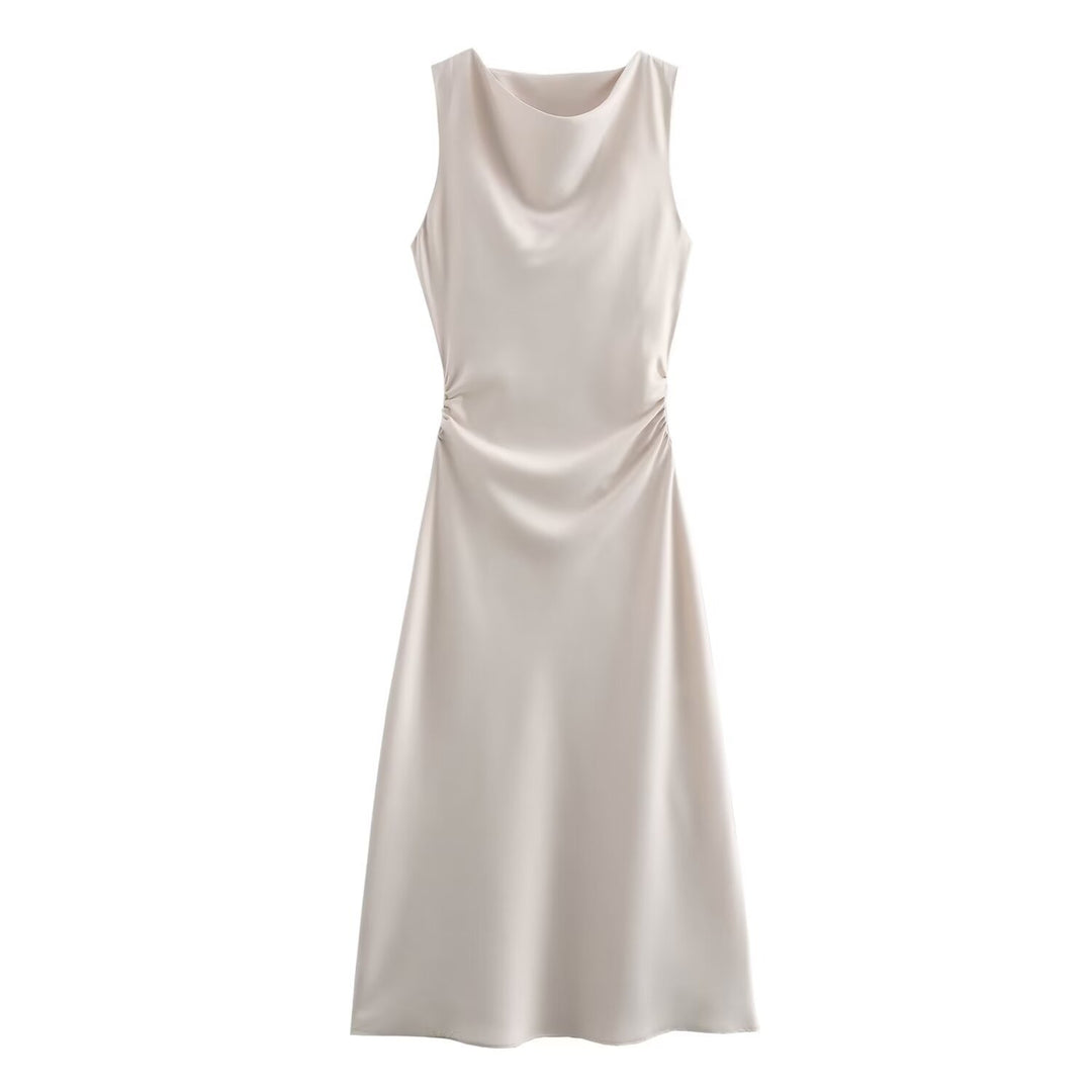Damen elegantes Sommerkleid mit fließendem Schnitt und charmanten Rüschendetails R&B