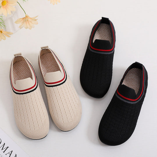 Damen atmungsaktive Slip-On Sneakers mit elastischem Kragen R&B